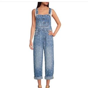 Free people ziggy bleach splattered overalls Xs